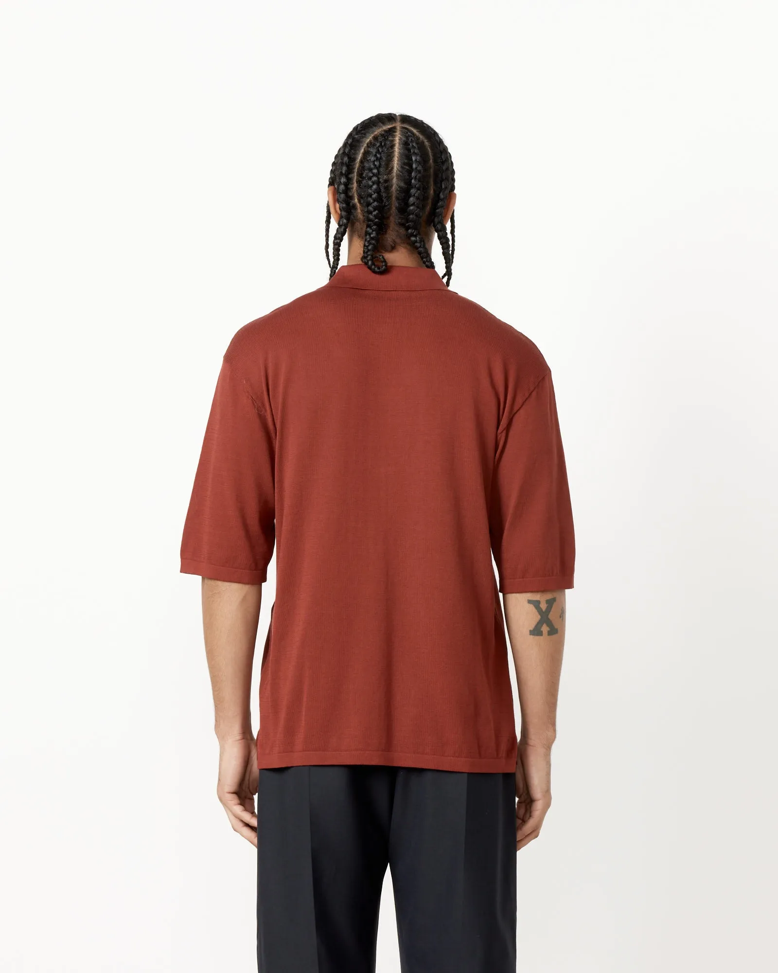 Polo Top in Carmine Red