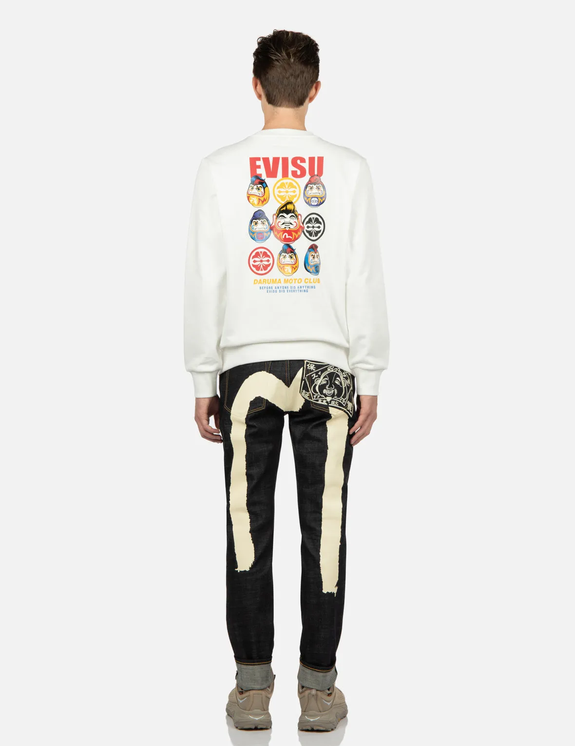 Pompadour Daruma and Kamon Print Sweatshirt