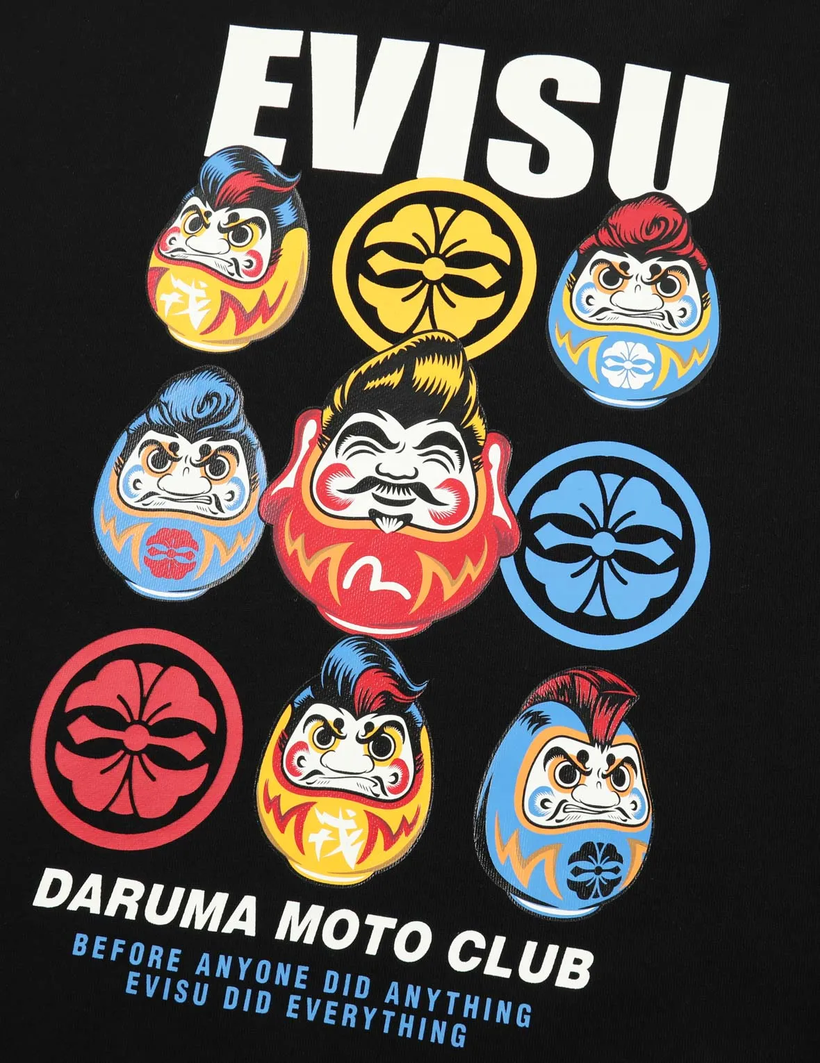 Pompadour Daruma and Kamon Print Sweatshirt