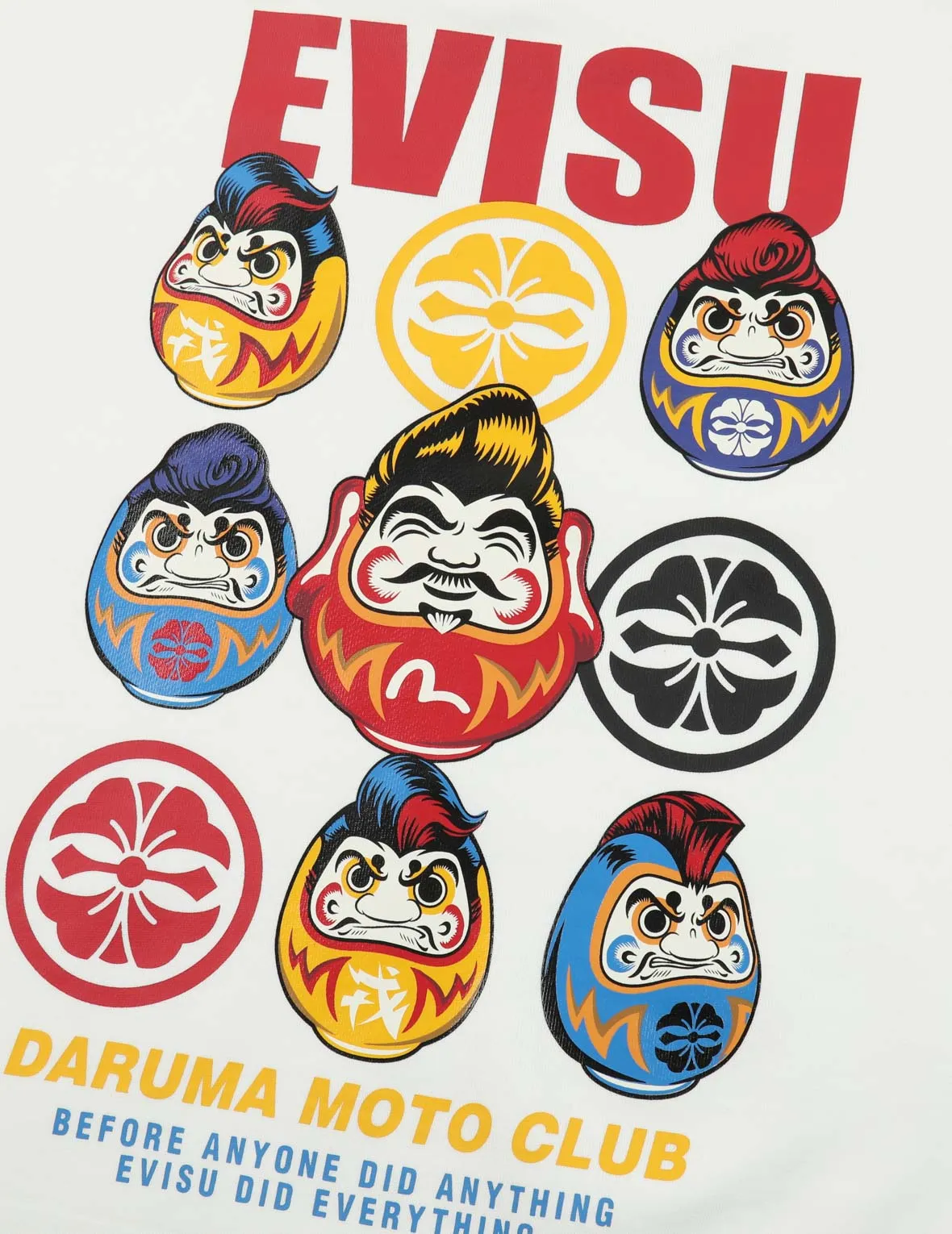 Pompadour Daruma and Kamon Print Sweatshirt