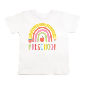 Preschool Rainbow Pencil White Short Sleeve Shirt