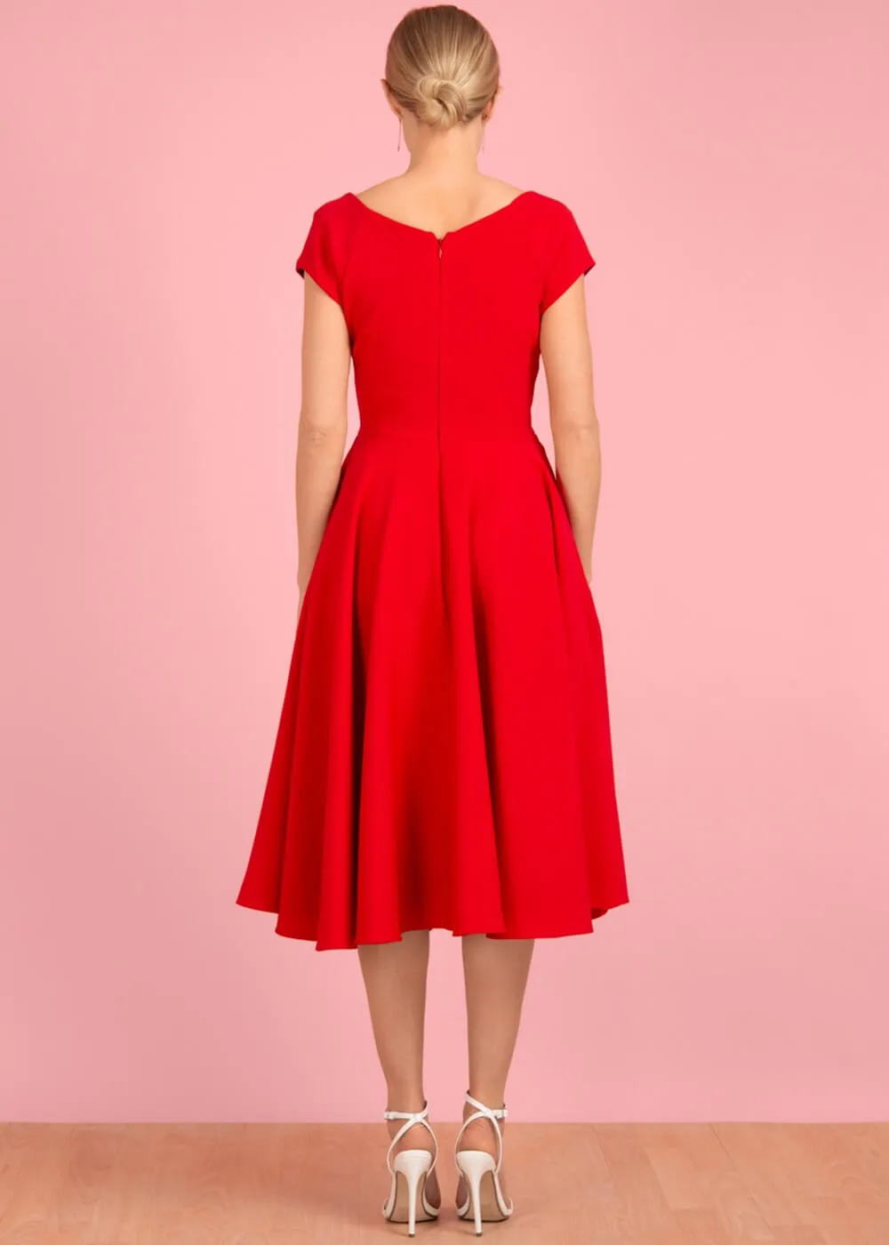 Hourglass 50's Swing Dress Red,