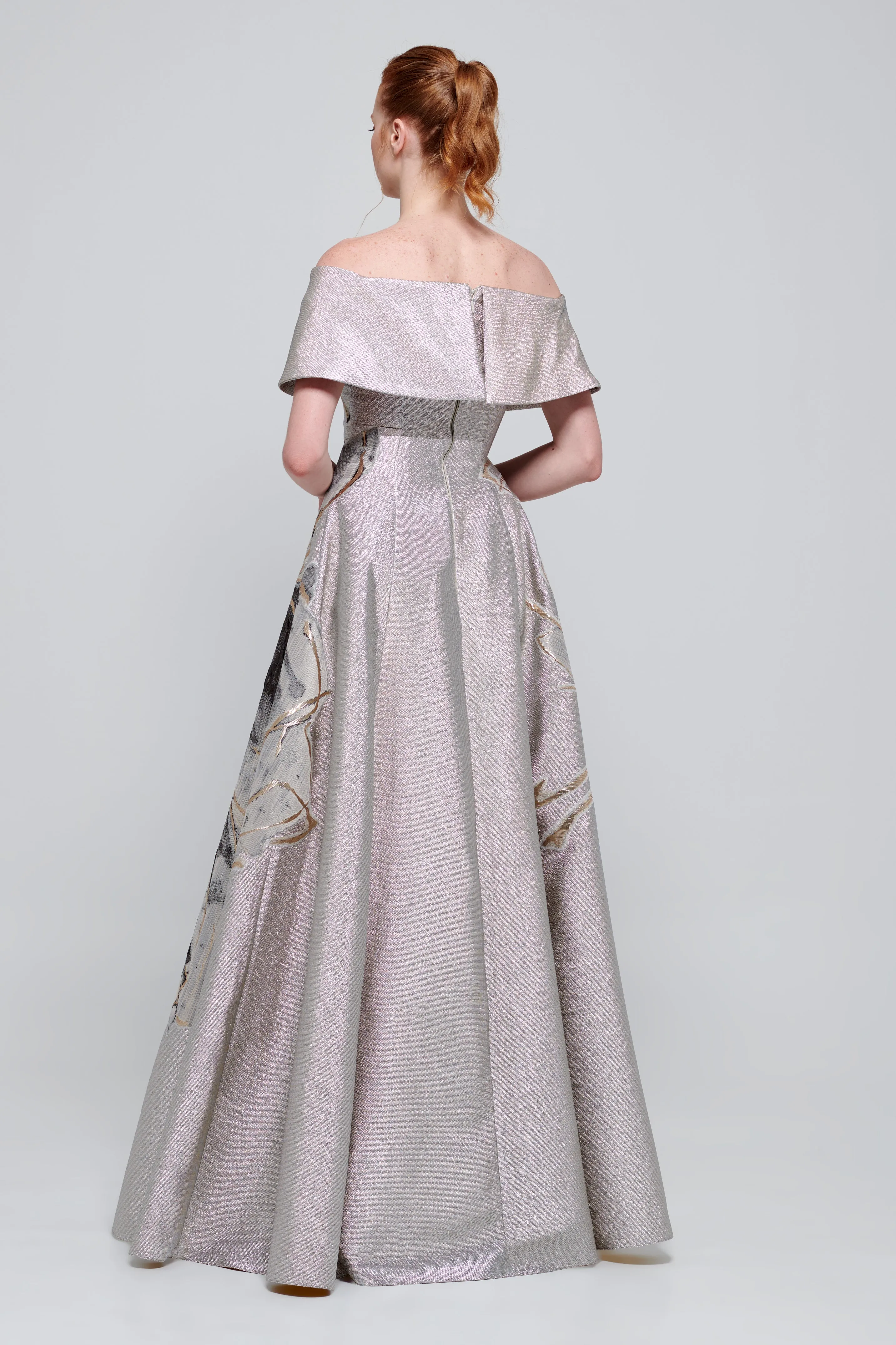 Princess Shoulder Gray Gown