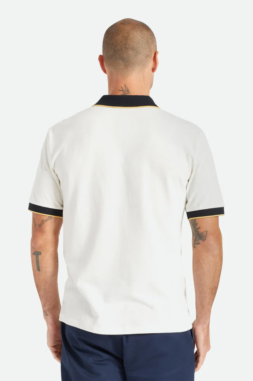 Proper S/S Polo Knit - Off White/Black