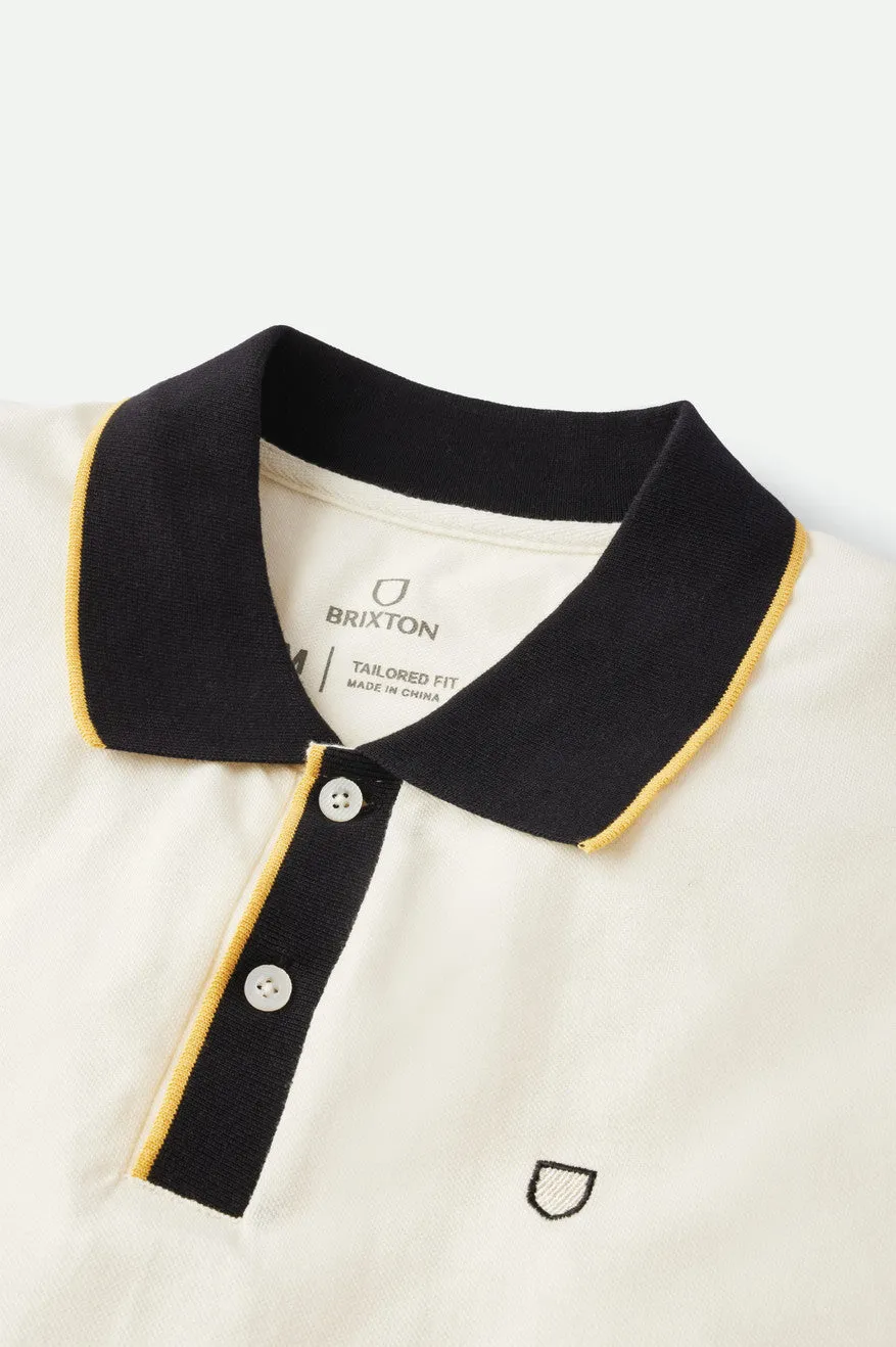 Proper S/S Polo Knit - Off White/Black