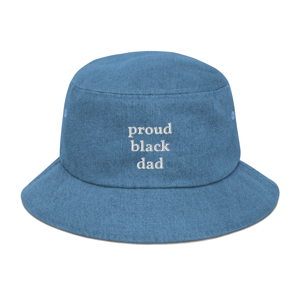 Proud Black Dad Denim Bucket Hat