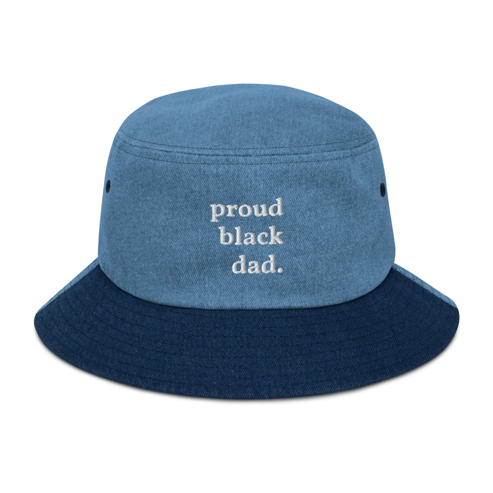 Proud Black Dad Denim Bucket Hat