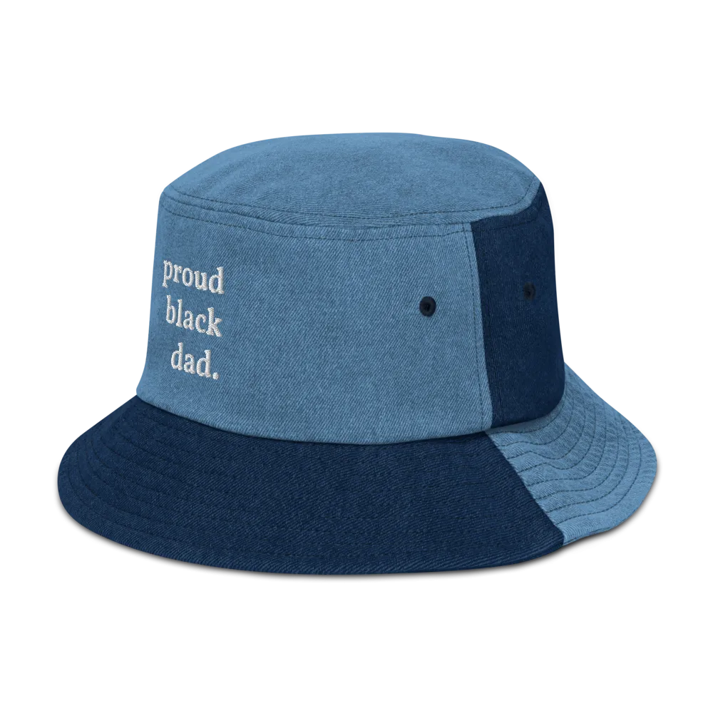 Proud Black Dad Denim Bucket Hat