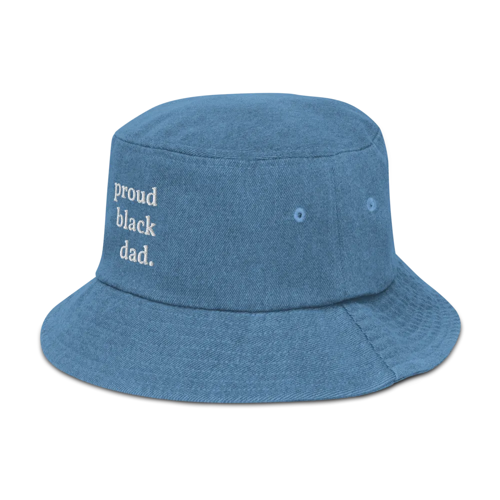 Proud Black Dad Denim Bucket Hat