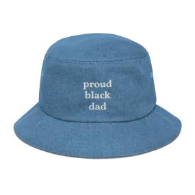 Proud Black Dad Denim Bucket Hat