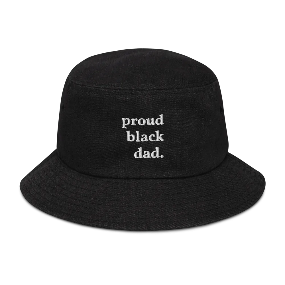 Proud Black Dad Denim Bucket Hat