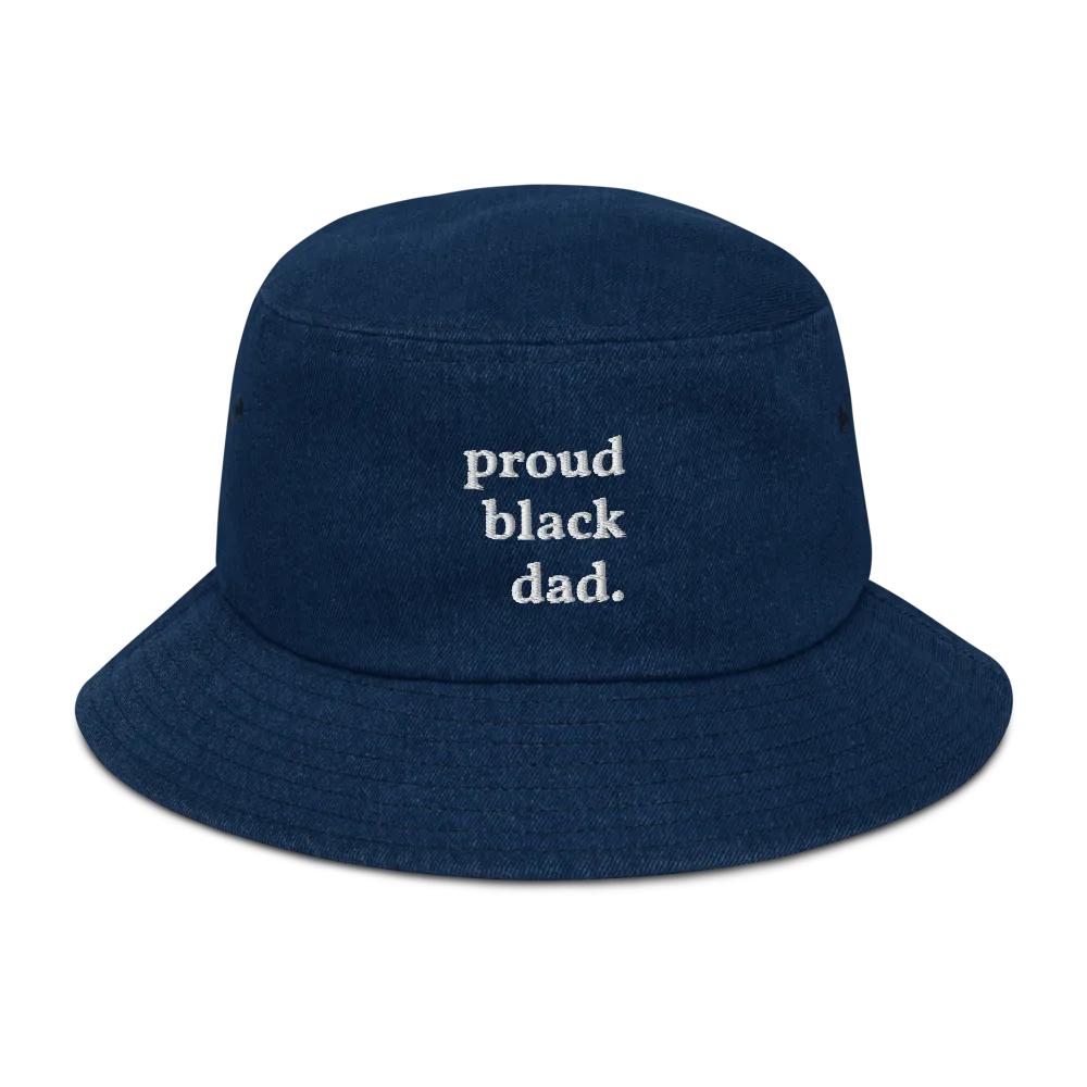 Proud Black Dad Denim Bucket Hat