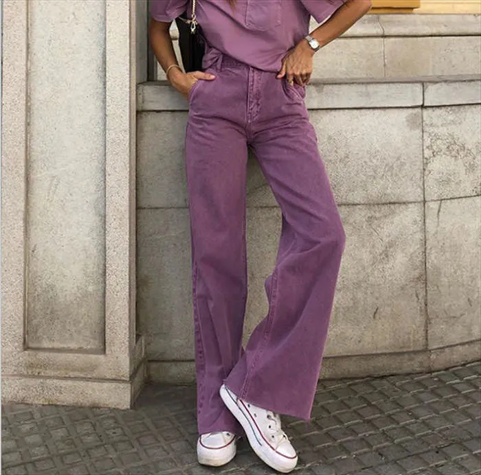 Purple Aesthetic High Waisted Jeans