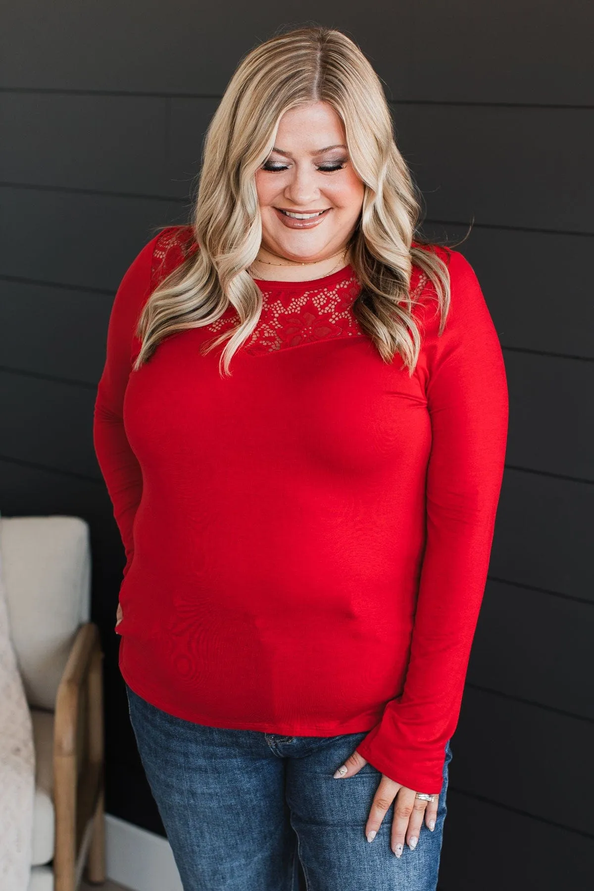 Red Knit Top