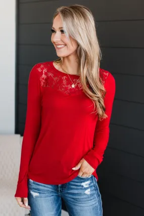 Red Knit Top