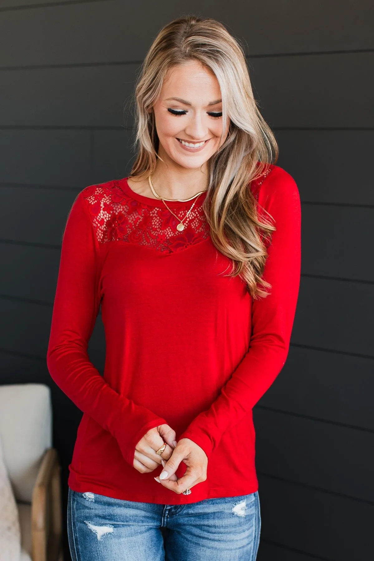 Red Knit Top