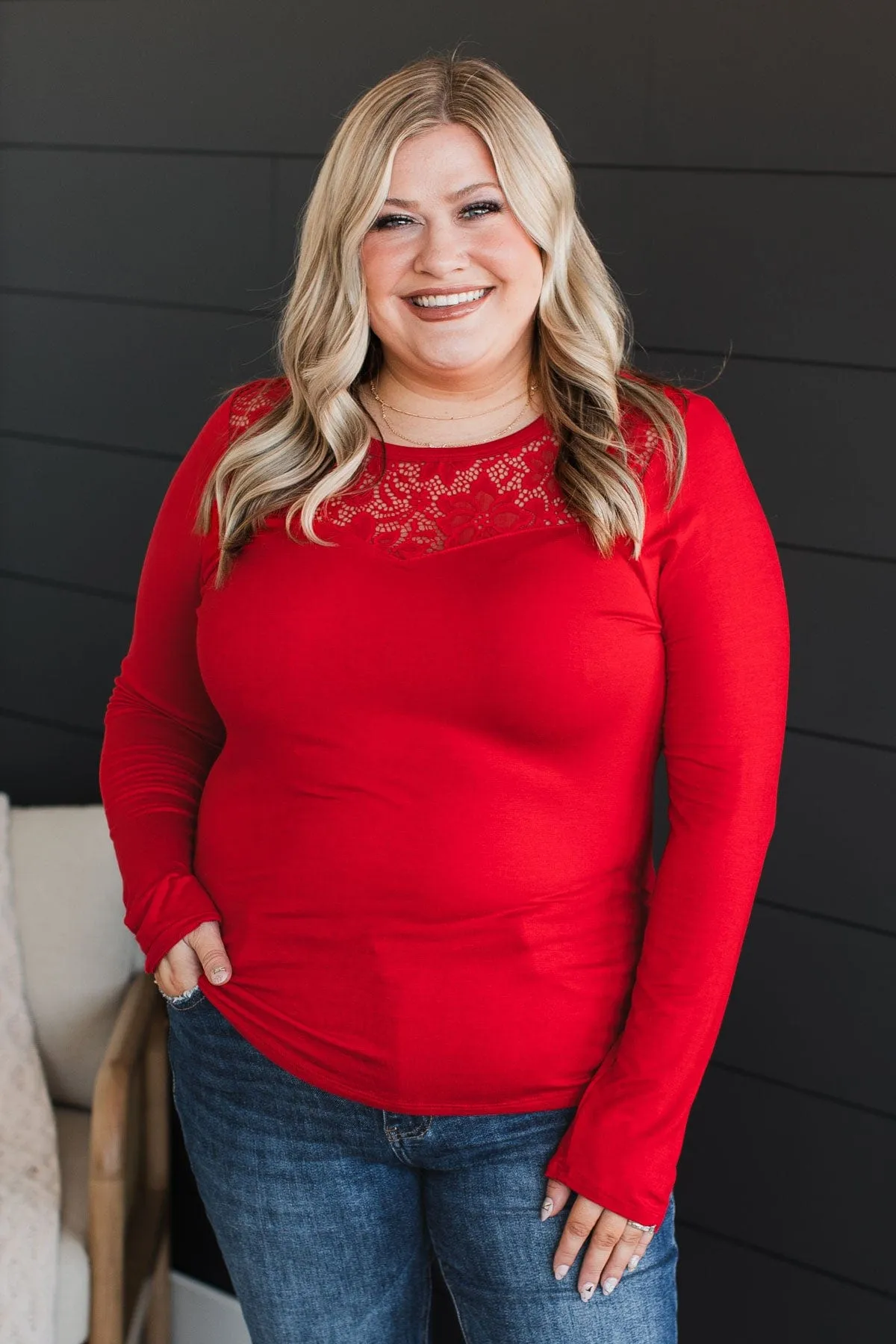 Red Knit Top