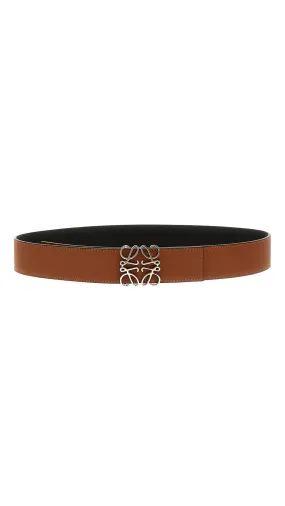 Tan/Black/Palladium Reversible Anagram Belt