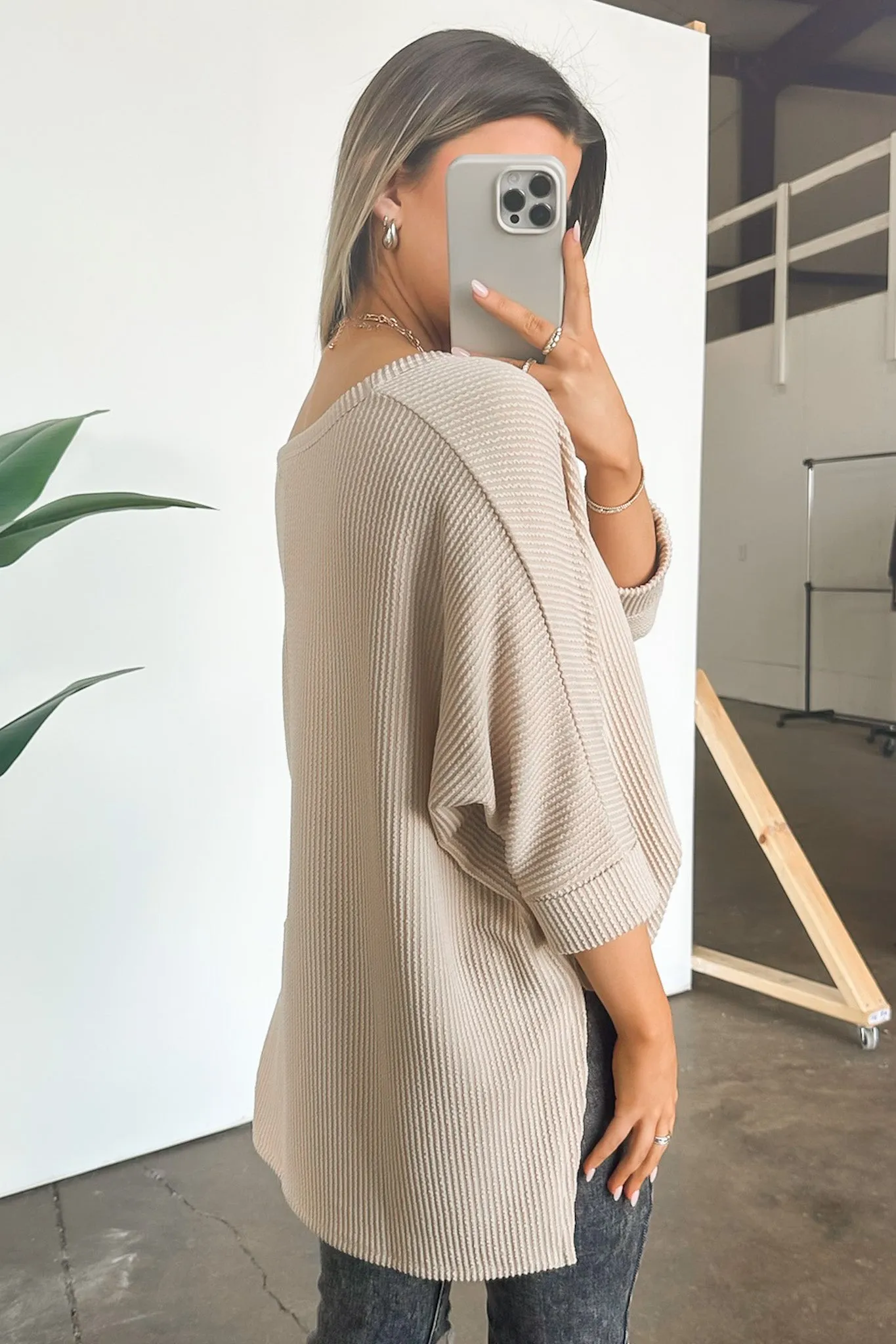 Textured Knit V-Neck Top - BACK IN STOCK