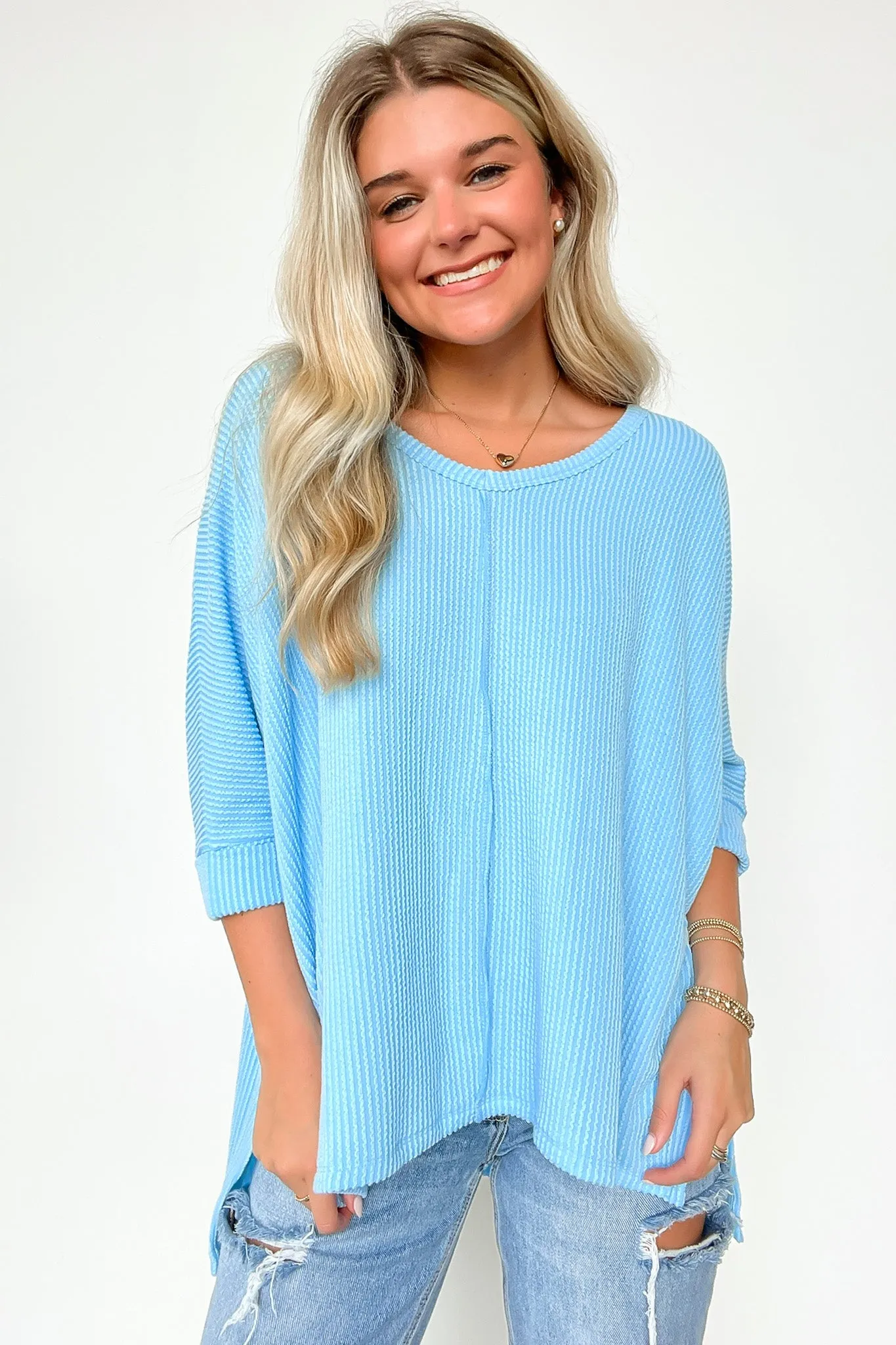 Textured Knit V-Neck Top - BACK IN STOCK