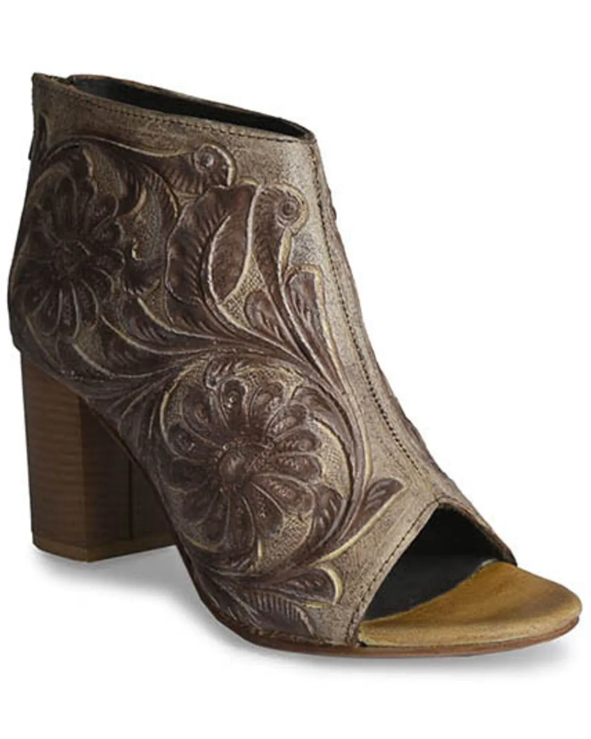 Roper Women's Mika Back Zip Tooled Heels