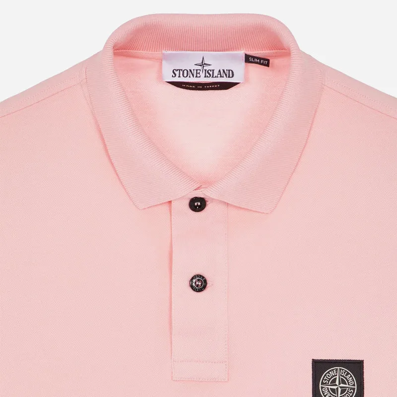 rosa stone island polo slim