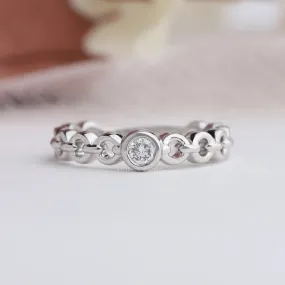 Round Diamond Bezel Set Curb Link Ring