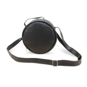 Round Leather Bag | Black