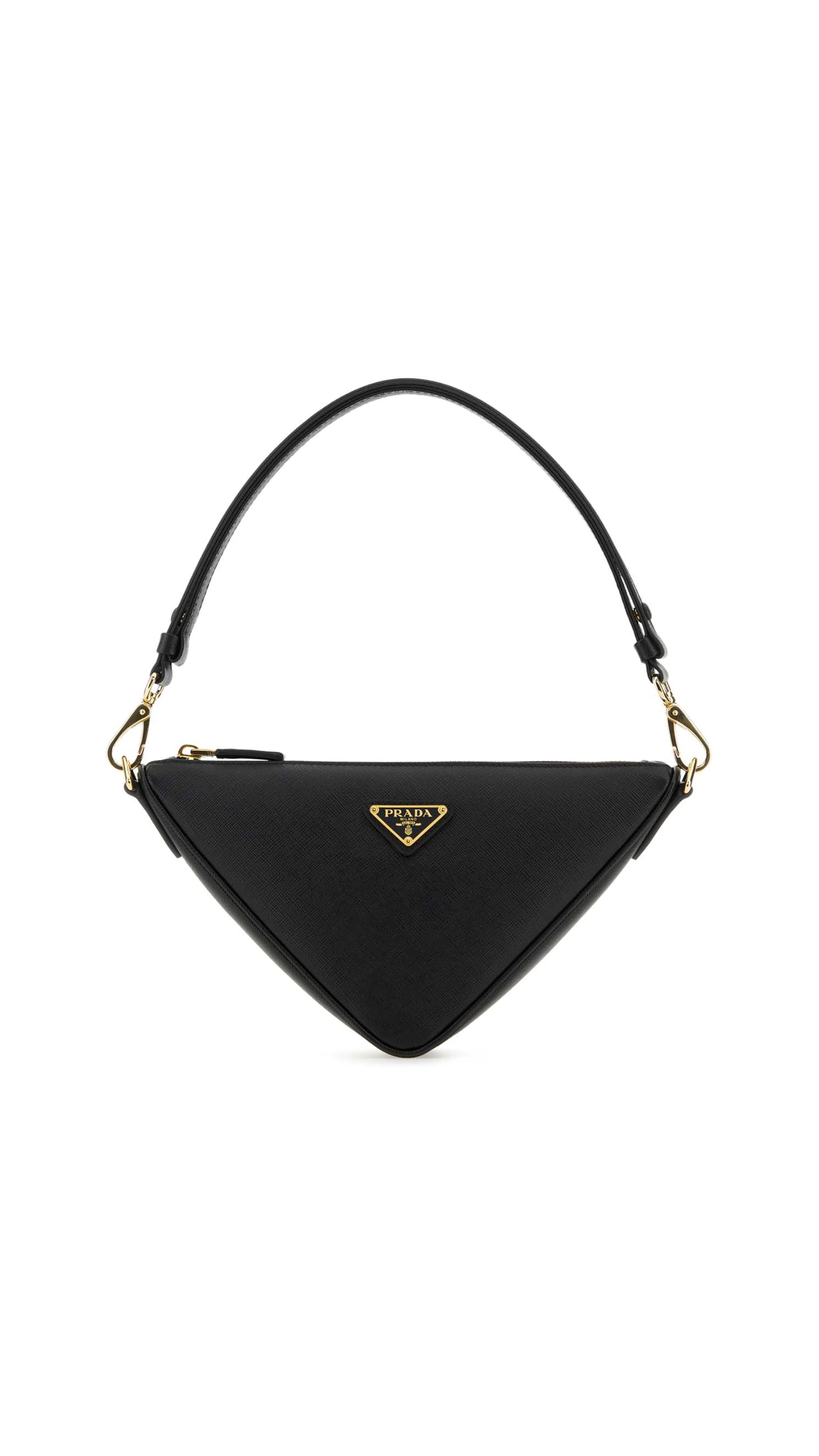 Saffiano Leather Symbol Mini Bag Black