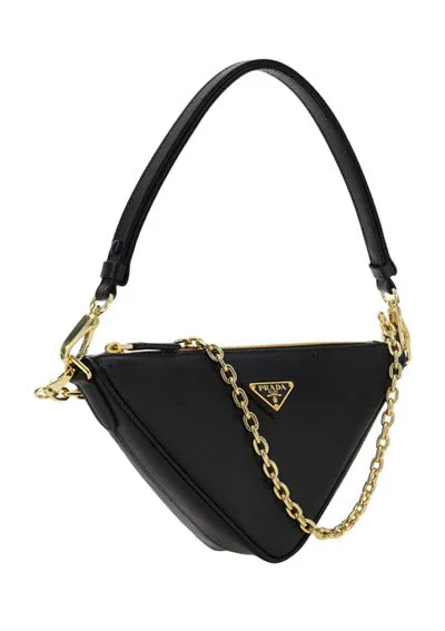 Saffiano Leather Symbol Mini Bag Black