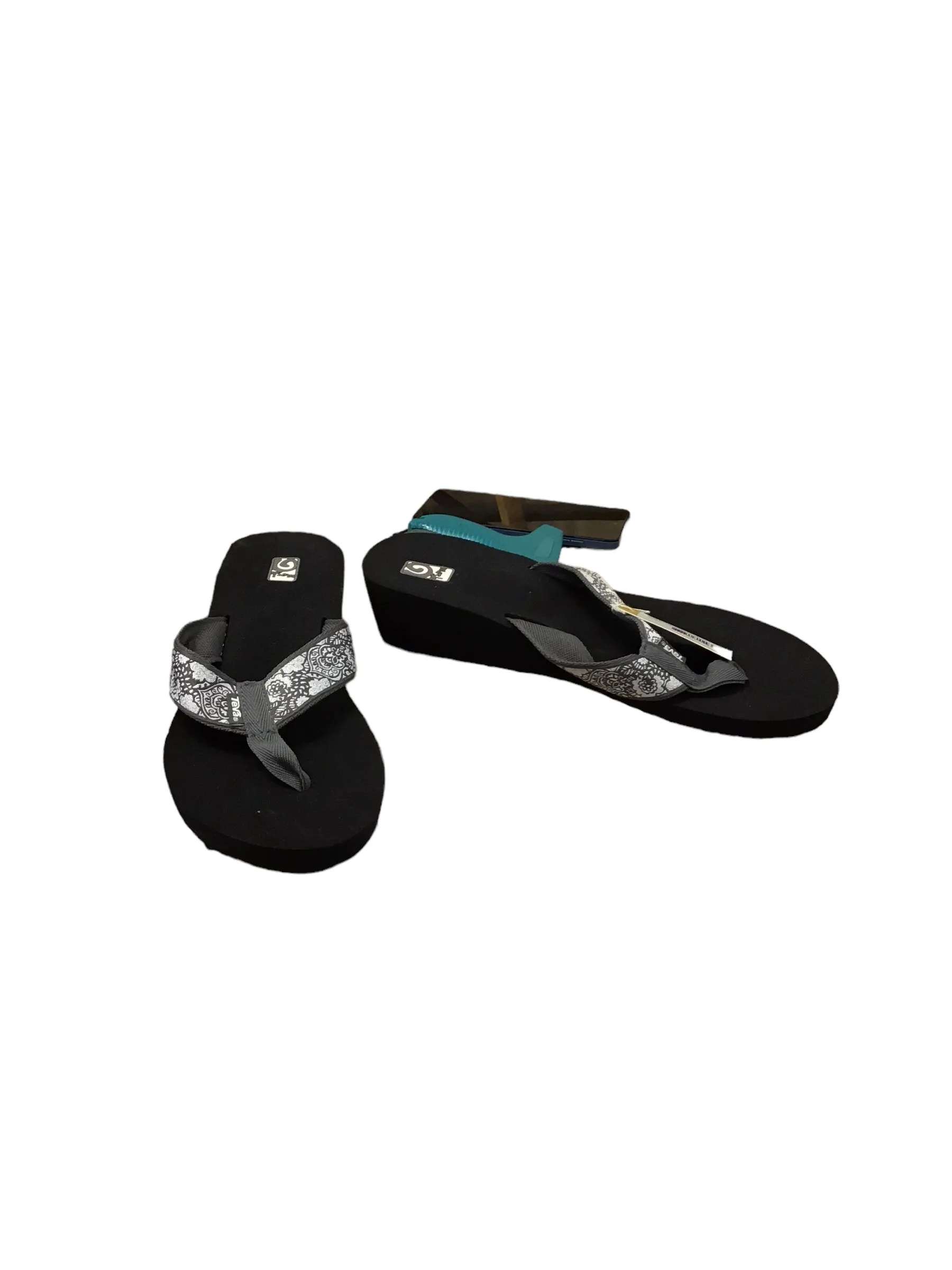 Sandals Heels Wedge By Teva In Black, Size: 12