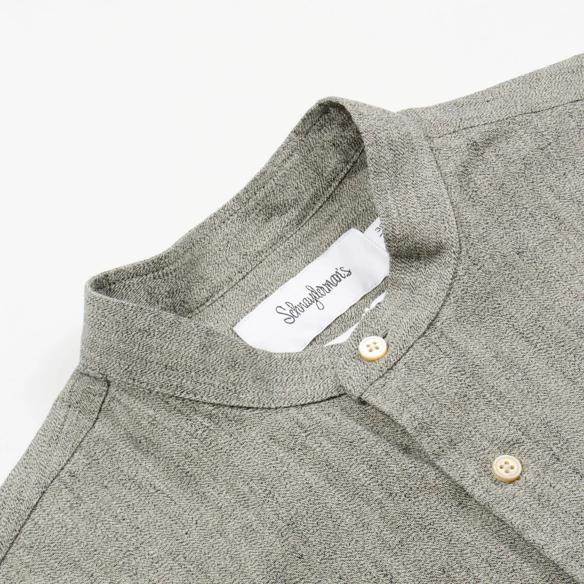 Schnayderman's Black and Beige Leisure Shirt with Melange One Buttonstand.