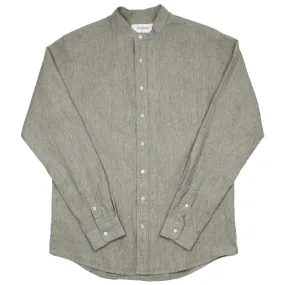 Schnayderman's Black and Beige Leisure Shirt with Melange One Buttonstand.