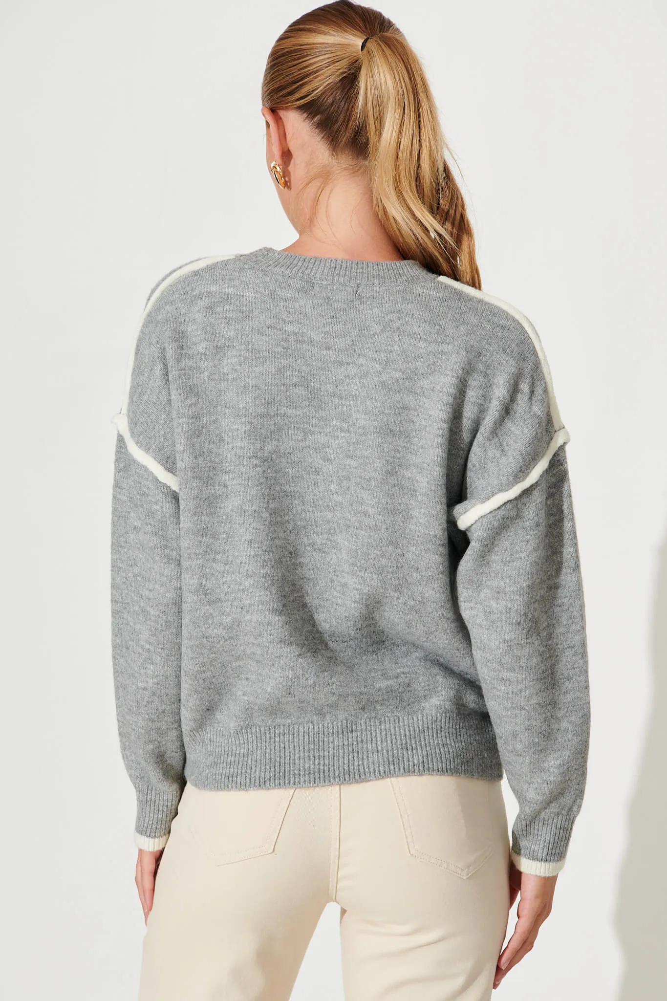 Sei Knit In Grey Wool Blend