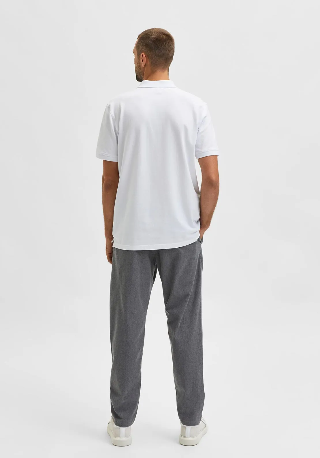 Selected Homme Aze Polo Shirt, Bright White