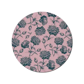 Set of 6 Rose Engraved Round Placemats