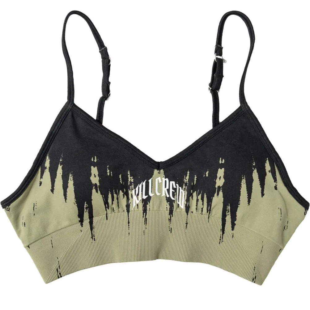 SHATTER SPORTS BRA - BLACK / OLIVE