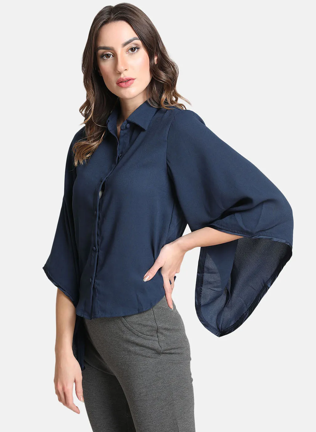 Shirt with Flared Sleeves