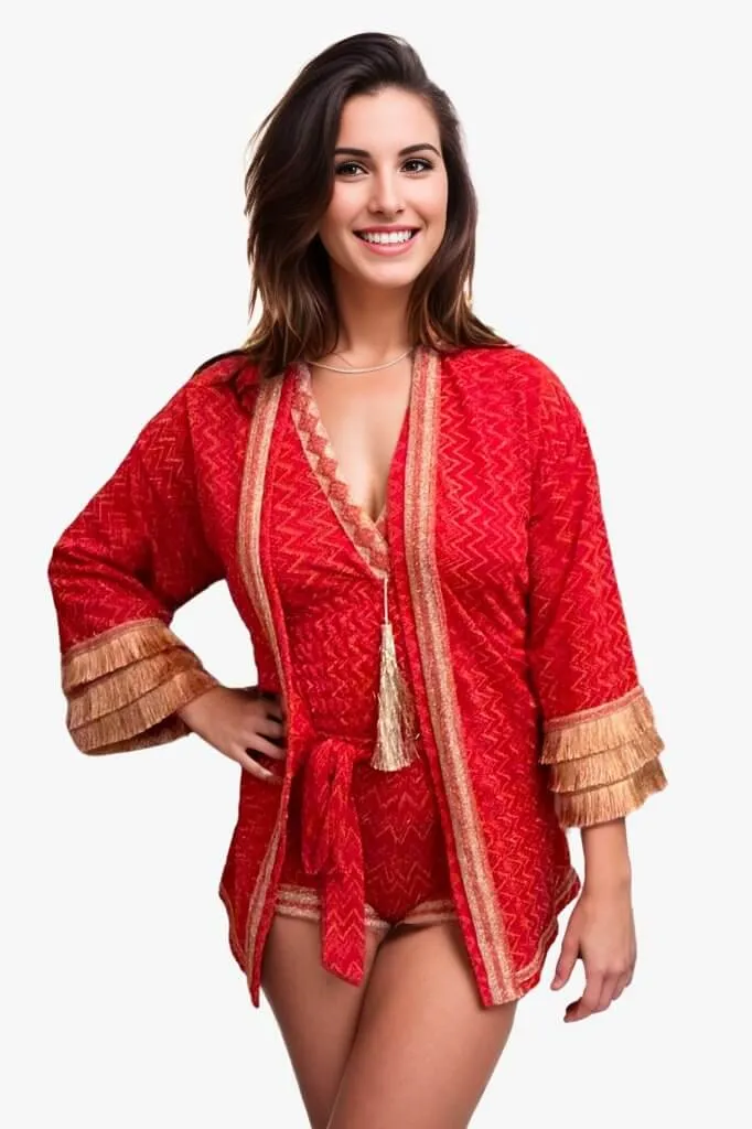 Short Knit Kimono