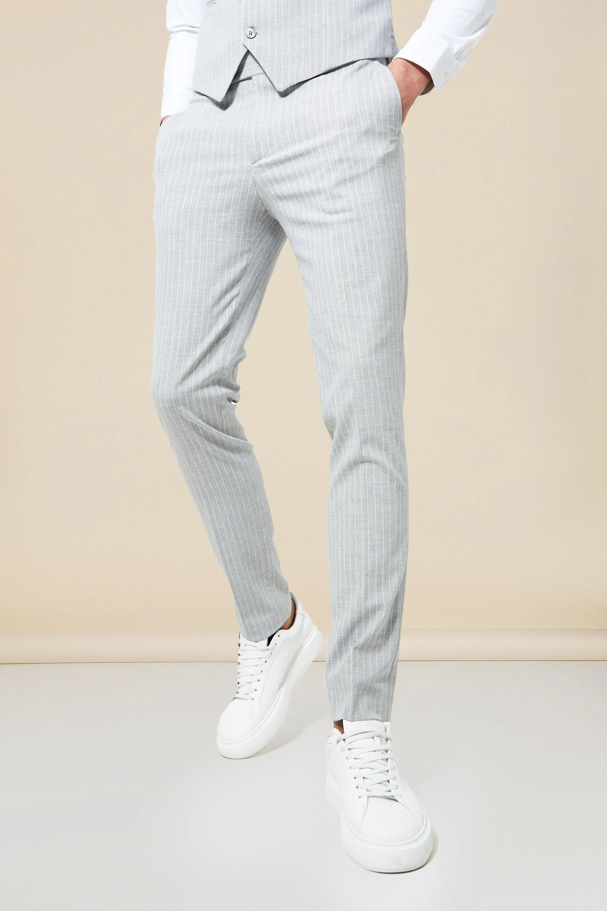 Skinny Pinstripe Suit Trousers