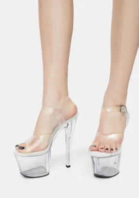 Sky-308 Clear Platform Heels-