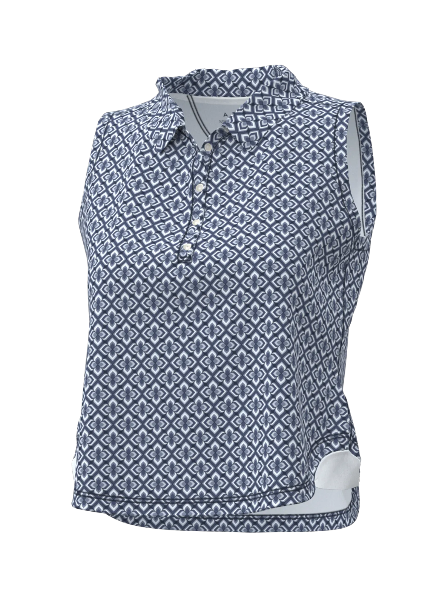 Sleeveless Cropped Polo with Self-Collar Style