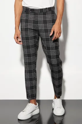 Slim Crop Check Suit Trousers