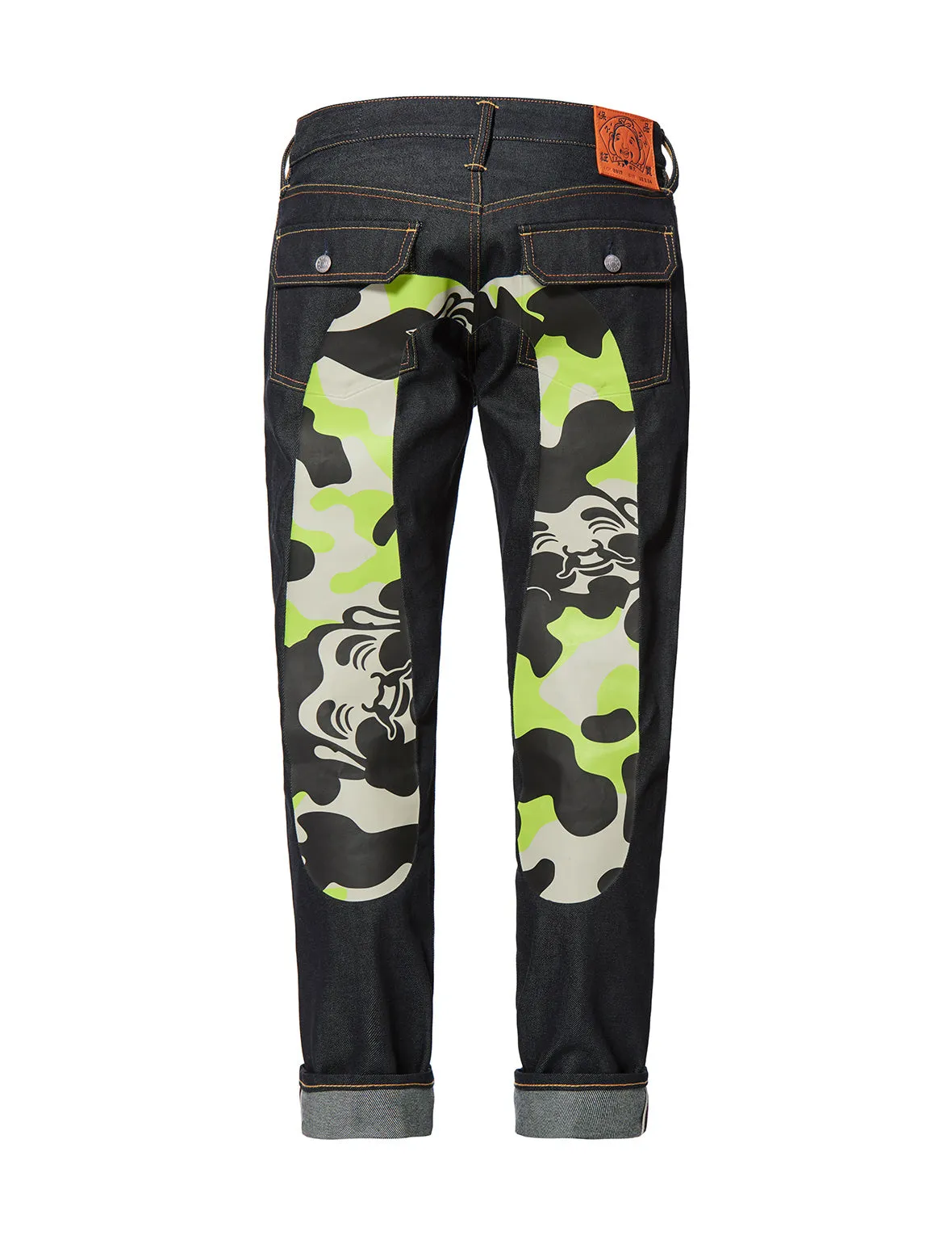 Slim-fit Denim Jeans with Camouflage Daicock Print