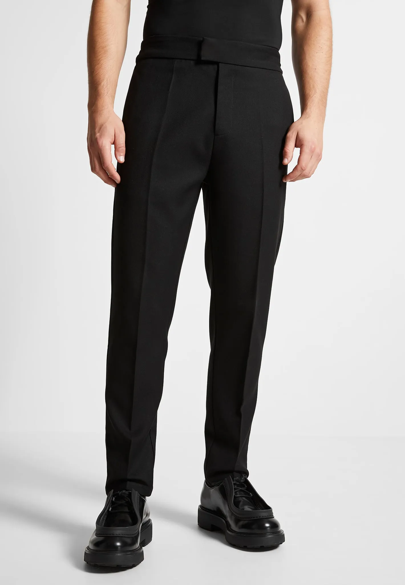 Slim Fit Tailored Trousers - Black