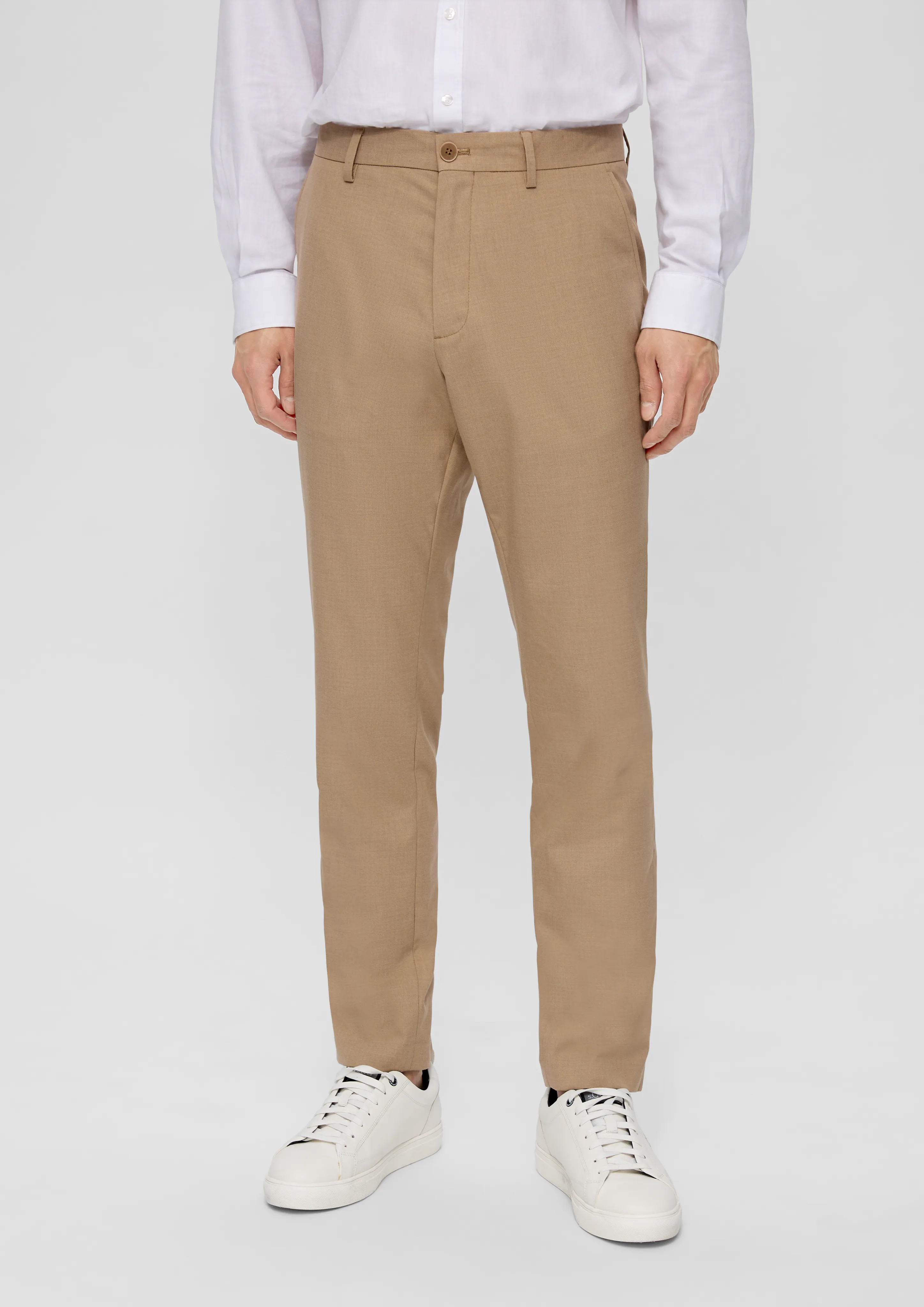 Slim fit: Viscose blend trousers