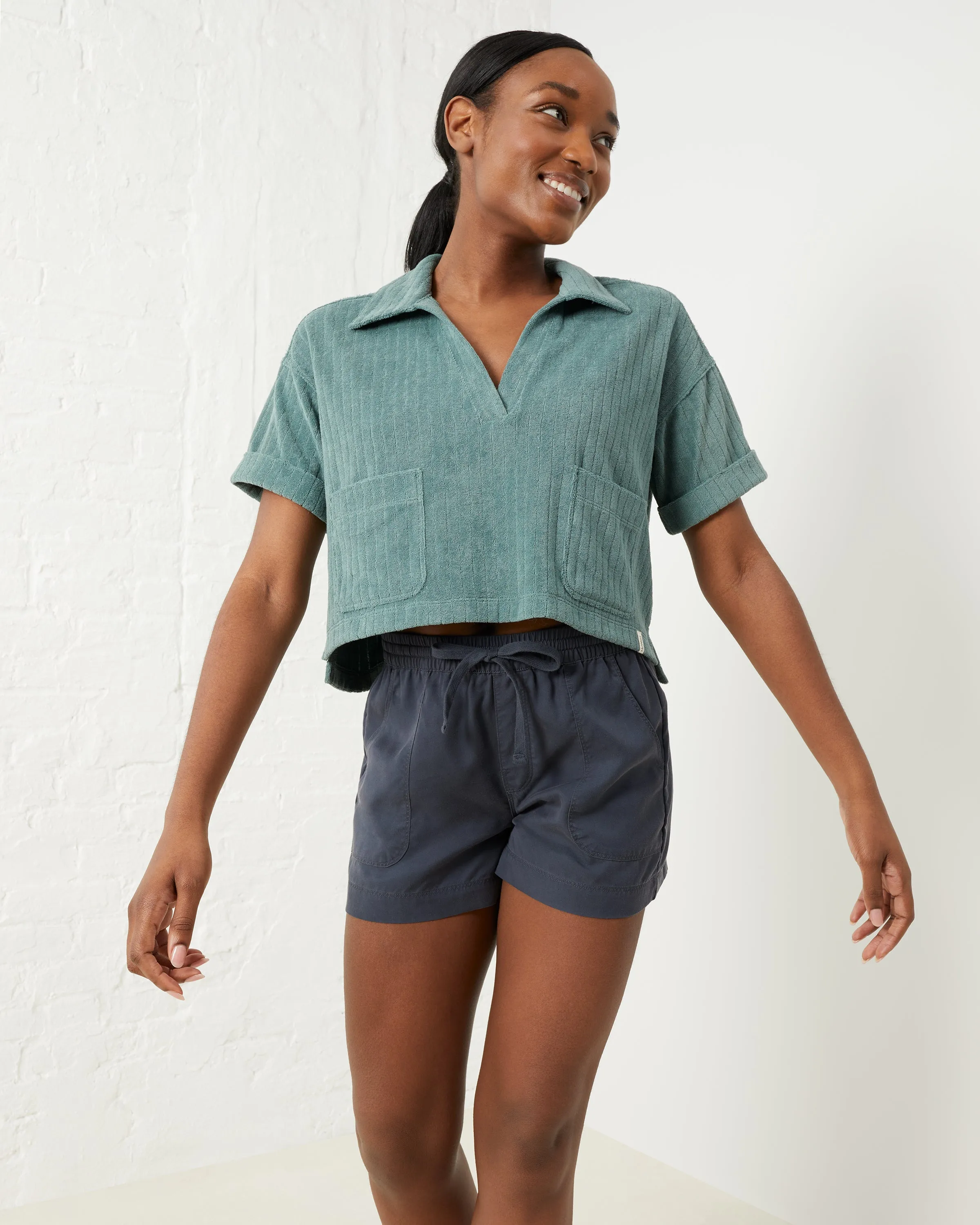 Soft Terry Cropped Polo