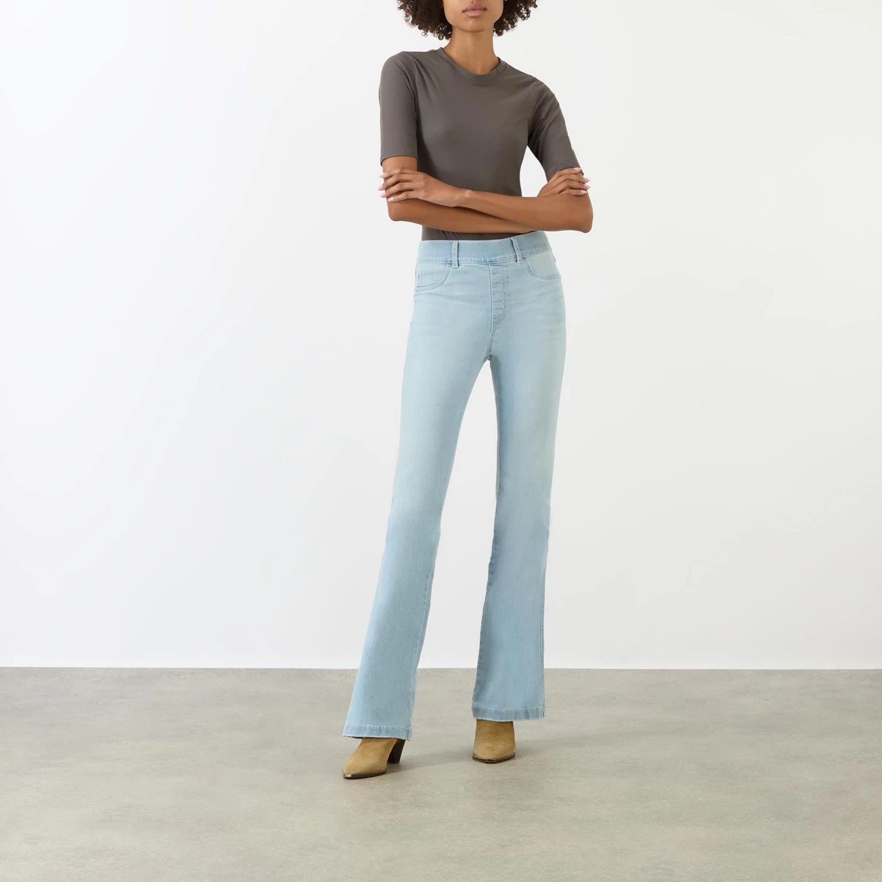 SPANX High-Rise Flared Jeans - Light Blue