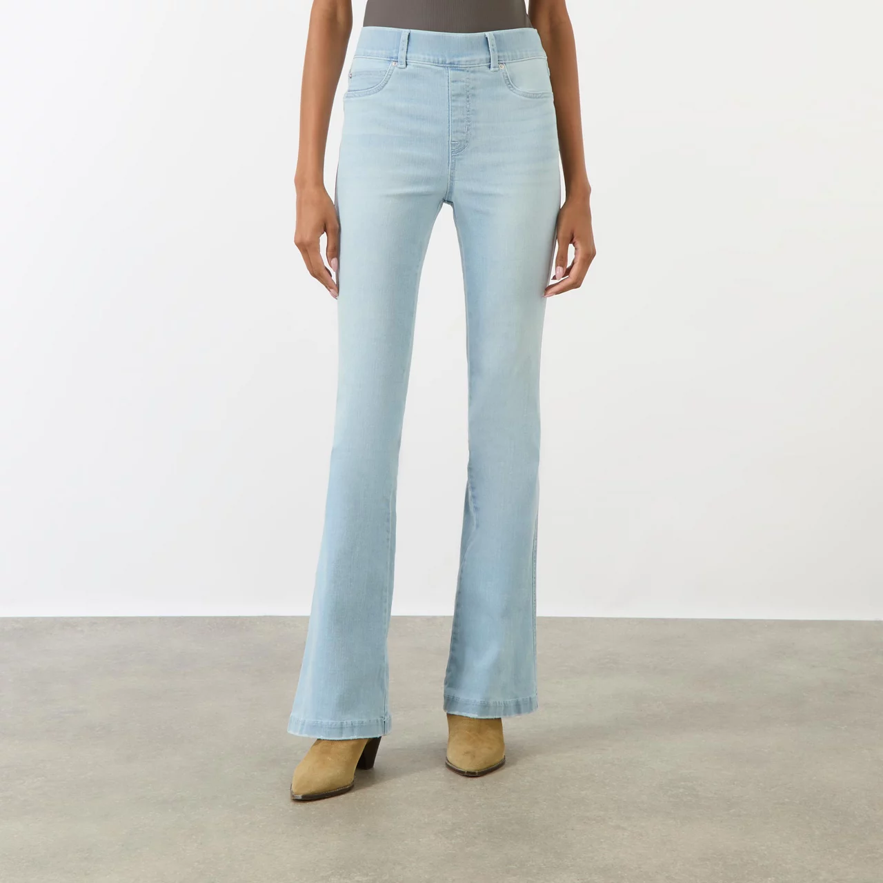 SPANX High-Rise Flared Jeans - Light Blue