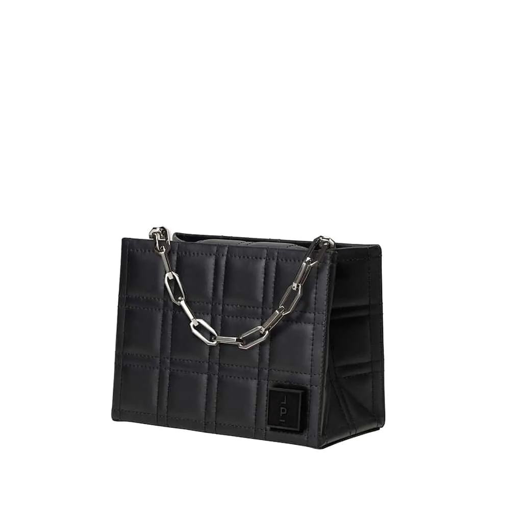 --Square black bag-